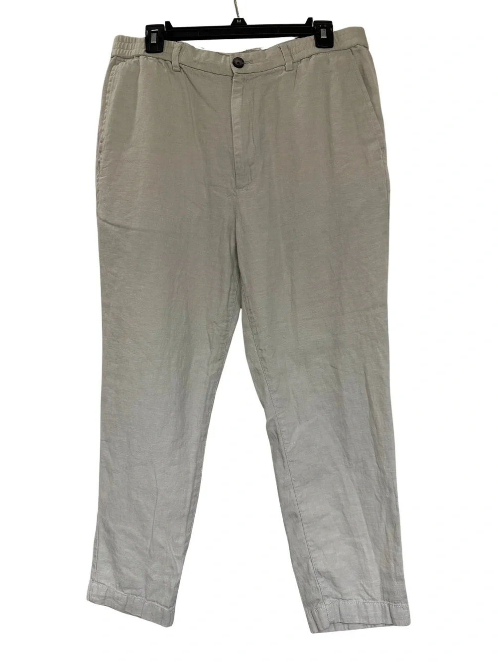 Banana Republic Mason Athletic Tapered Pant 34x30 Linen Cotton Khaki Beige Mens